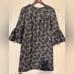 Calvin Klein Floral Quilted Dress Bell Sleeves